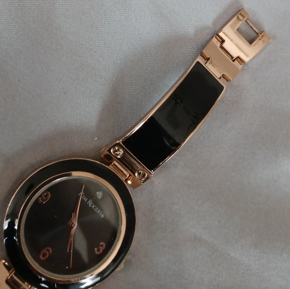 Kim Rogers black and gold bracelet watch timepiece love screw model 62136 - Picture 2 of 7